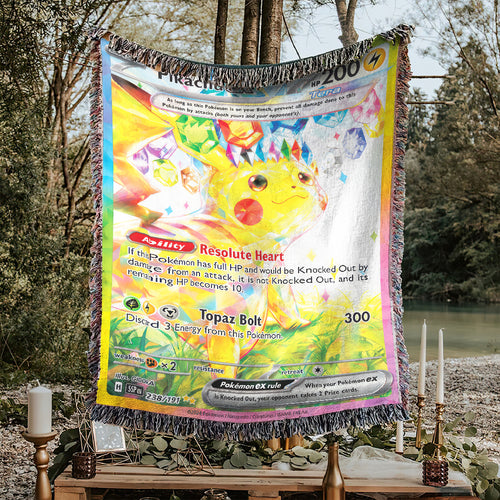 PKM Pikachu EX Custom Woven Blanket