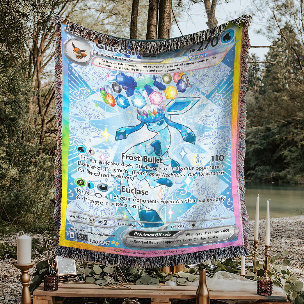 PKM Glaceon EX Custom Woven Blanket