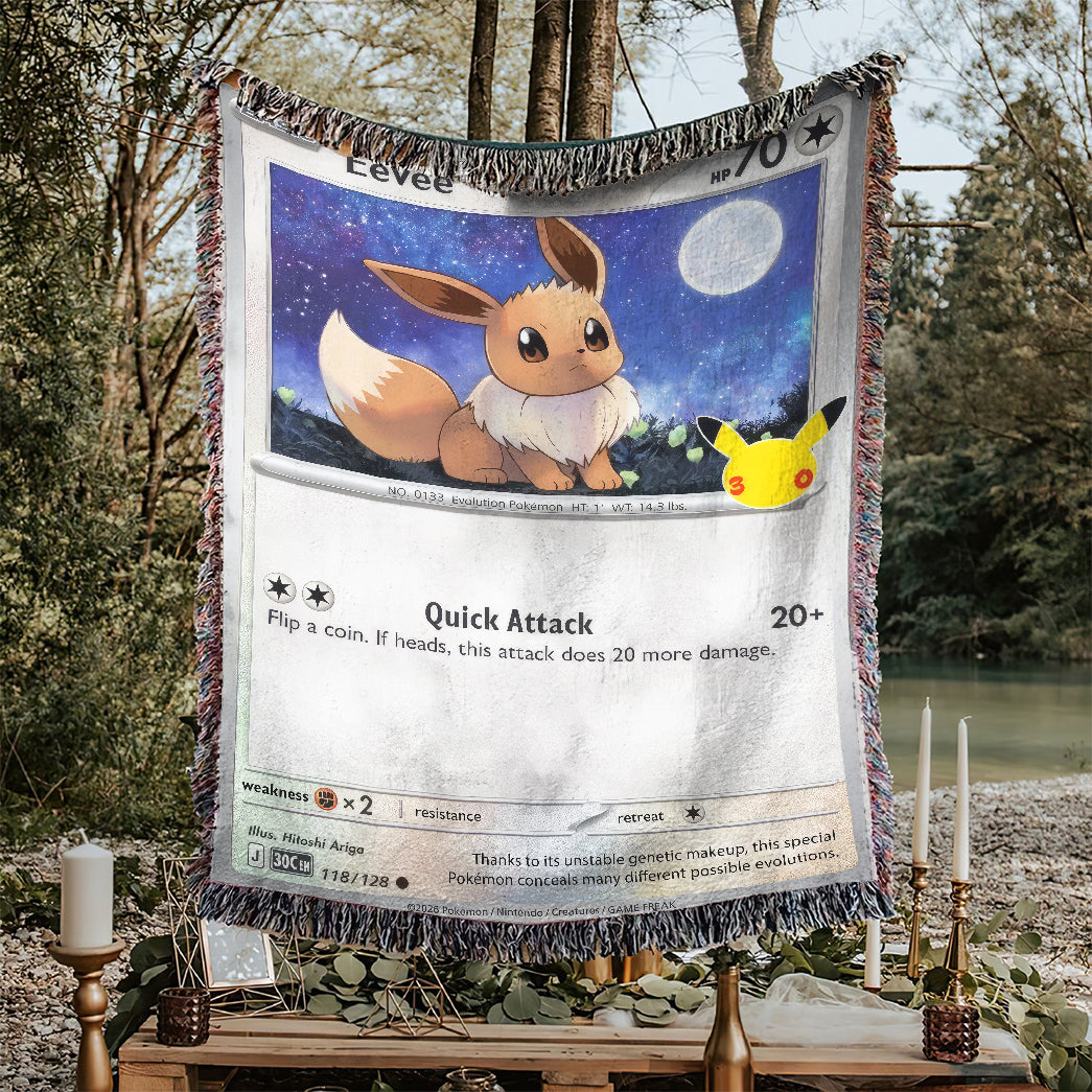 PKM Eevee Card Custom Woven Blanket