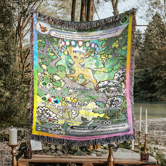 PKM Leafeon EX Custom Woven Blanket