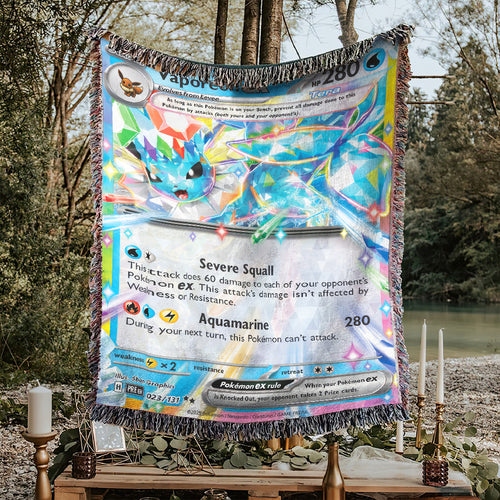 PKM Vaporeon EX Custom Woven Blanket