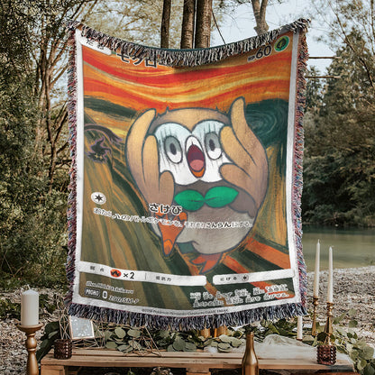 PKM Rowlet The Scream Custom Woven Blanket