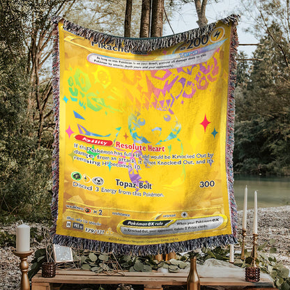 PKM Pikachu EX Custom Woven Blanket