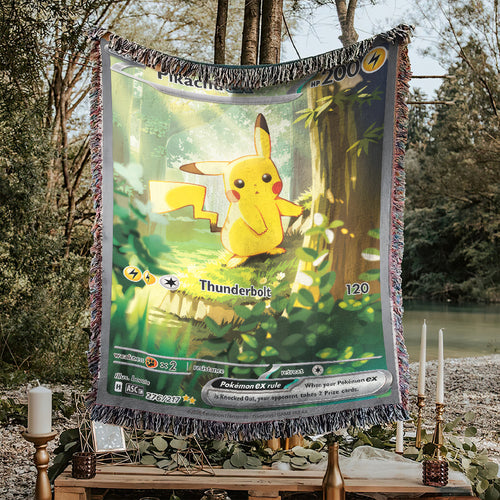 PKM Pikachu EX Custom Woven Blanket