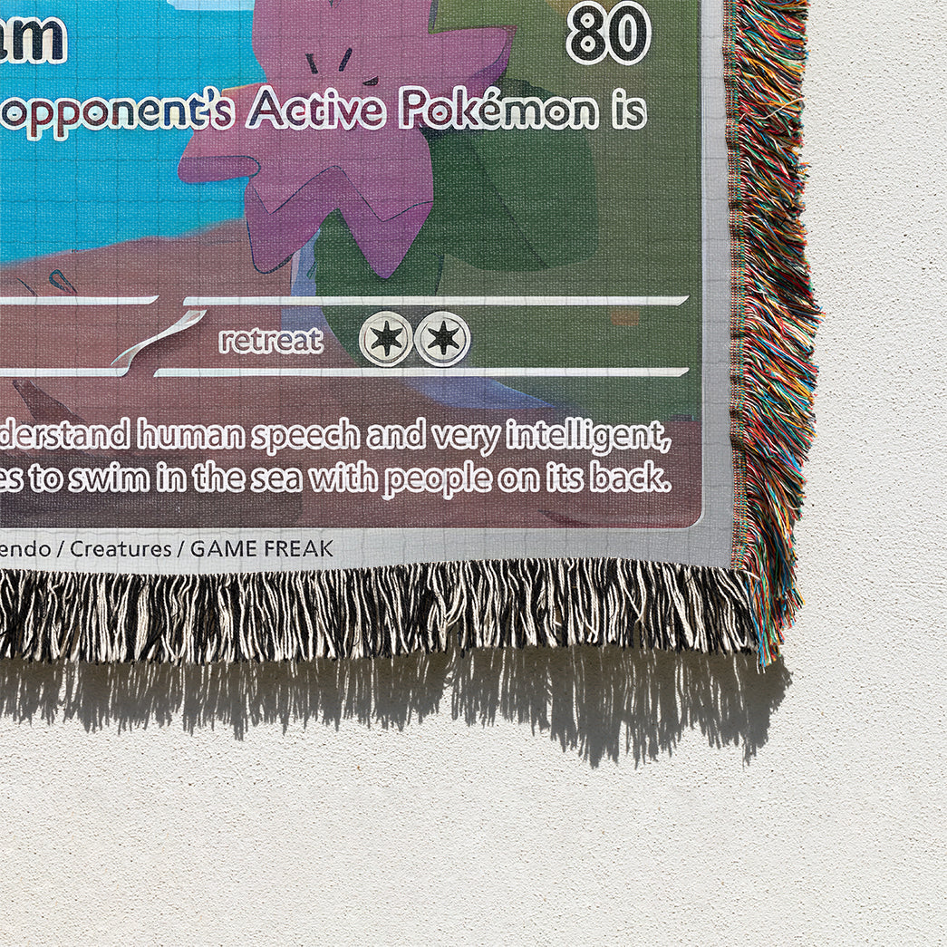 PKM Lapras Card Custom Woven Blanket