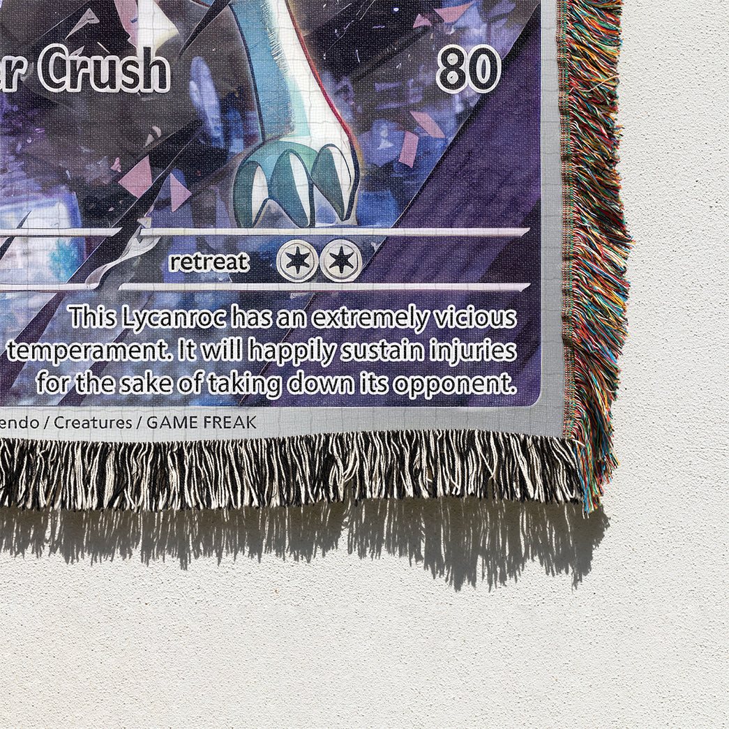 PKM Lycanroc Card Custom Woven Blanket