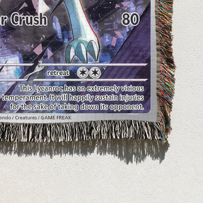PKM Lycanroc Card Custom Woven Blanket