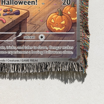 PKM Gengar Evolution Halloween Custom Woven Blanket