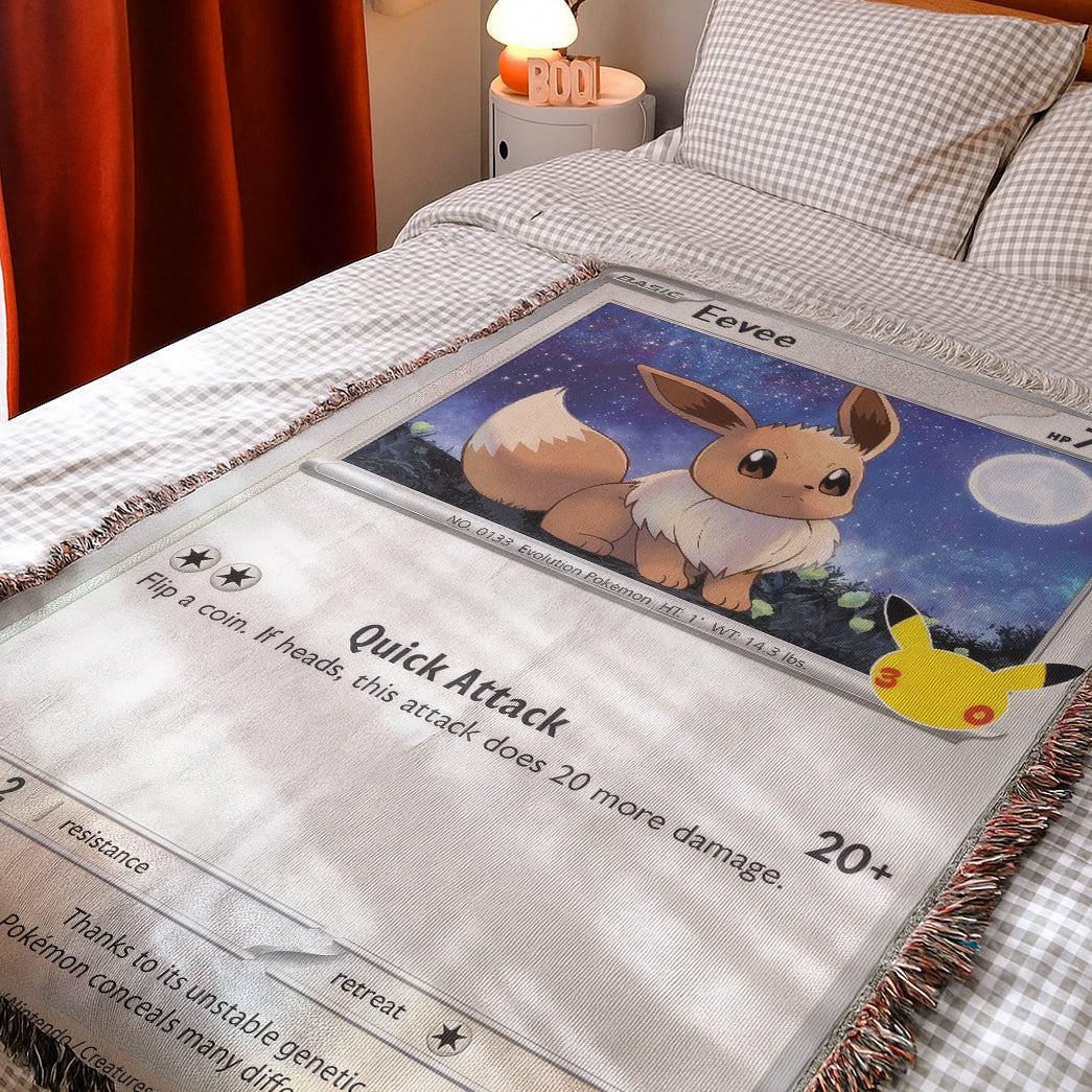 PKM Eevee Card Custom Woven Blanket