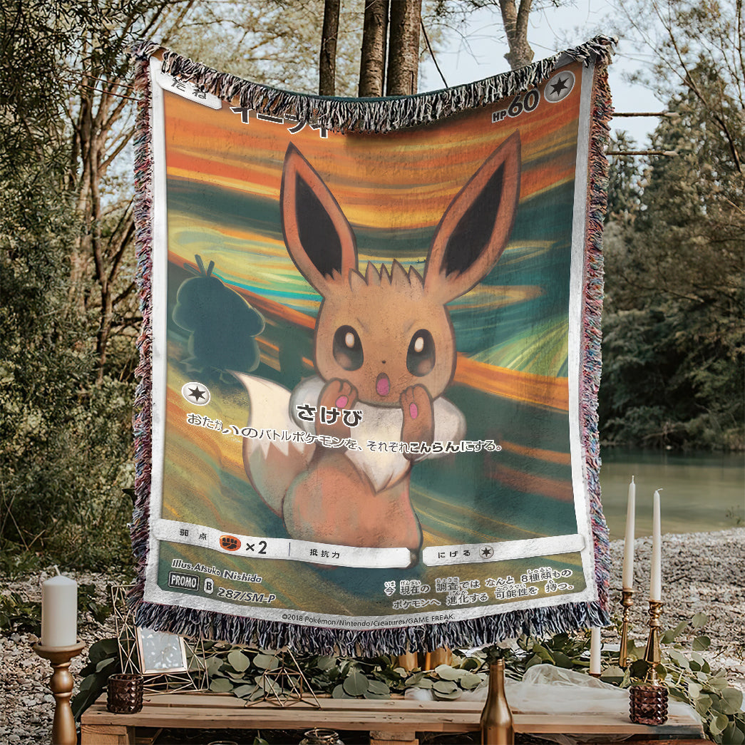 PKM Eevee Screaming Custom Woven Blanket