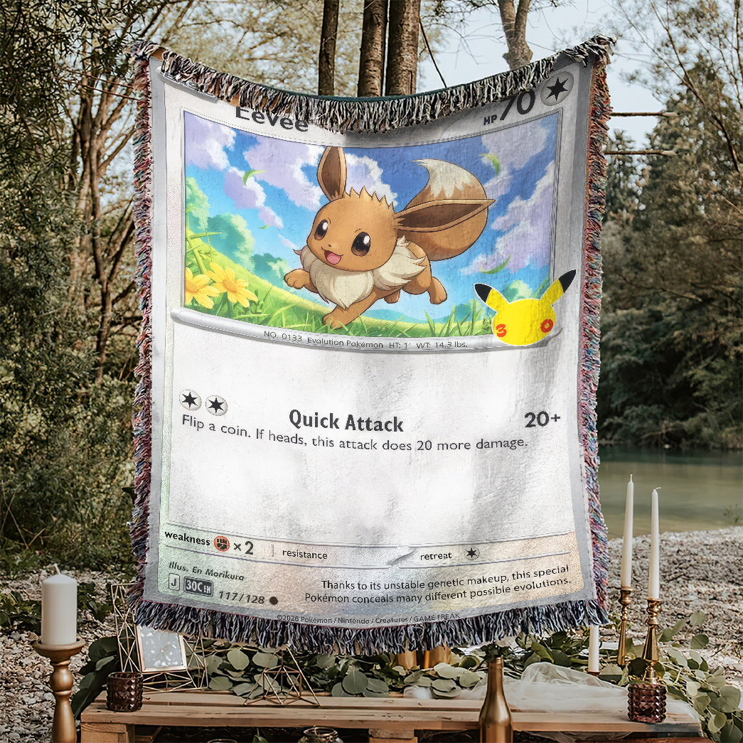PKM Eevee Card Custom Woven Blanket