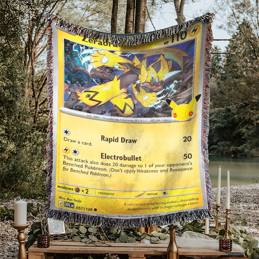 PKM Zeraora Card Custom Woven Blanket