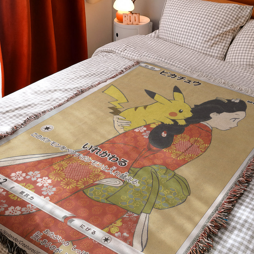 PKM Pikachu Custom Woven Blanket