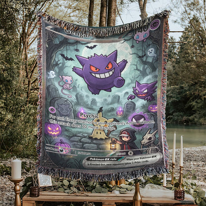 PKM Gengar Halloween Custom Woven Blanket