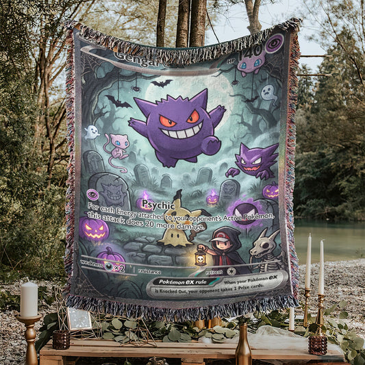PKM Gengar Halloween Custom Woven Blanket