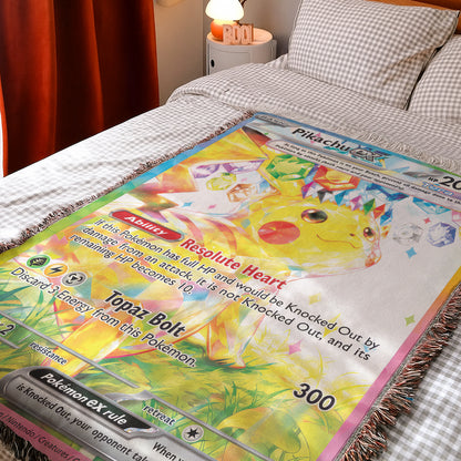 PKM Pikachu EX Custom Woven Blanket