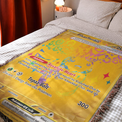 PKM Pikachu EX Custom Woven Blanket
