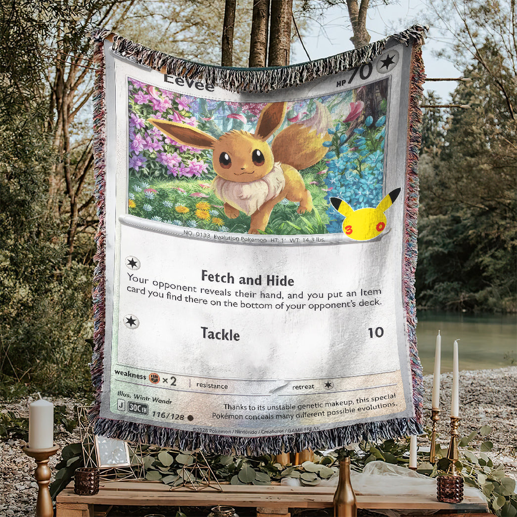 PKM Eevee Card Custom Woven Blanket