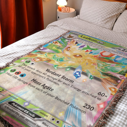 PKM Leafeon EX Custom Woven Blanket