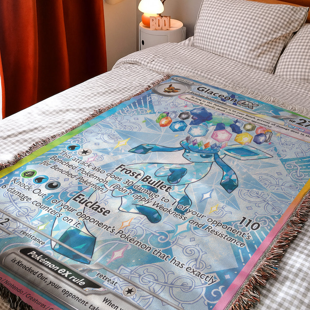 PKM Glaceon EX Custom Woven Blanket