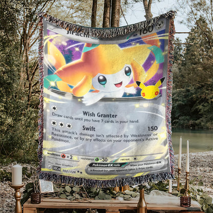 PKM Jirachi ex Card Custom Woven Blanket