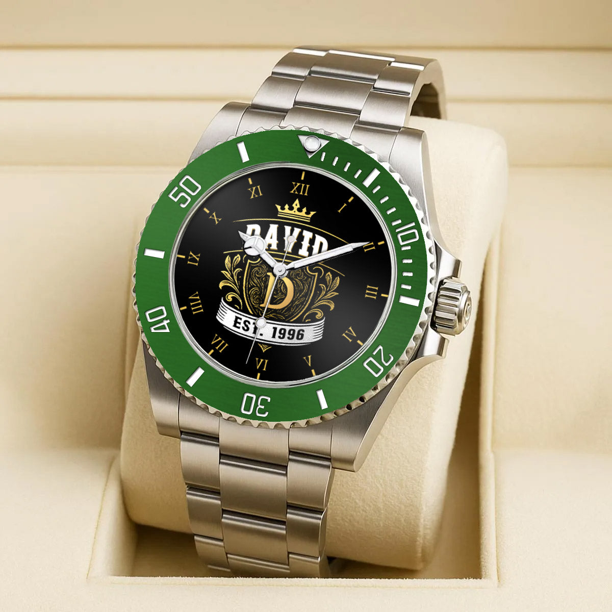 Personalized Name EST Watch for Him Dad Boyfriend