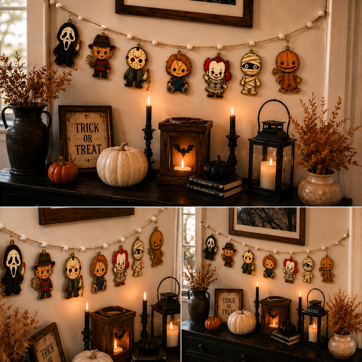 Personalized Halloween Character Wooden Garland