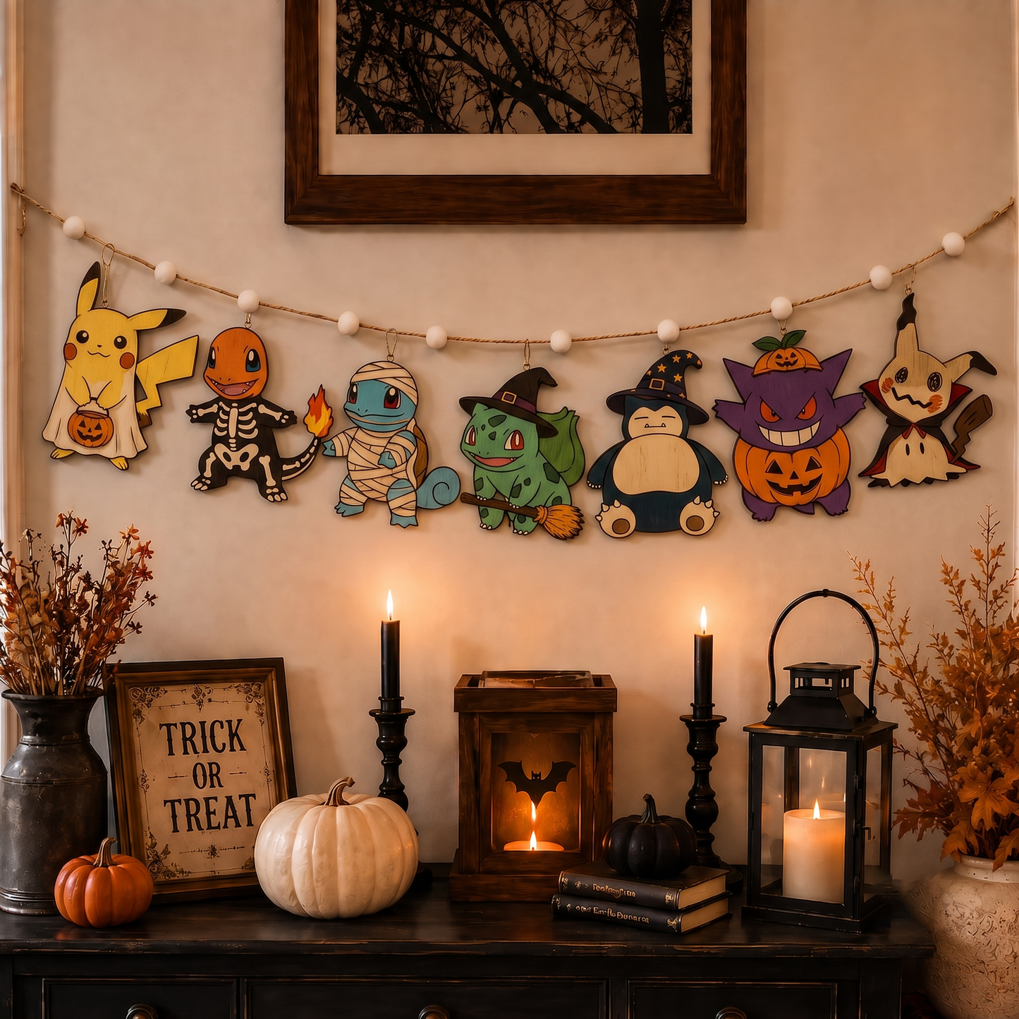 Halloween Personalized PKM Wooden Garland