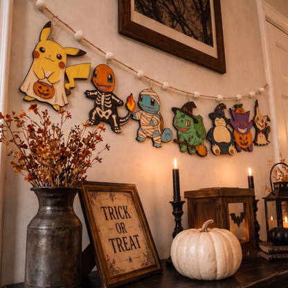 Halloween Personalized PKM Wooden Garland