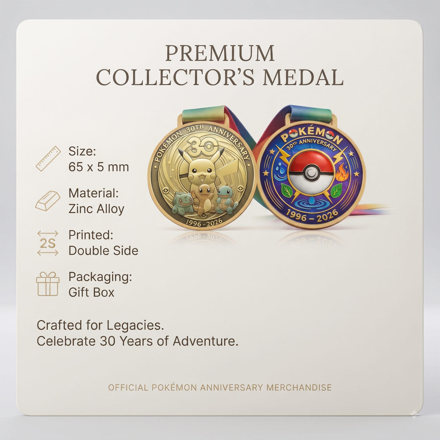 PKM 30th (1996 - 2026) Anniversary Collector's Aluminum Alloy Glass Medal