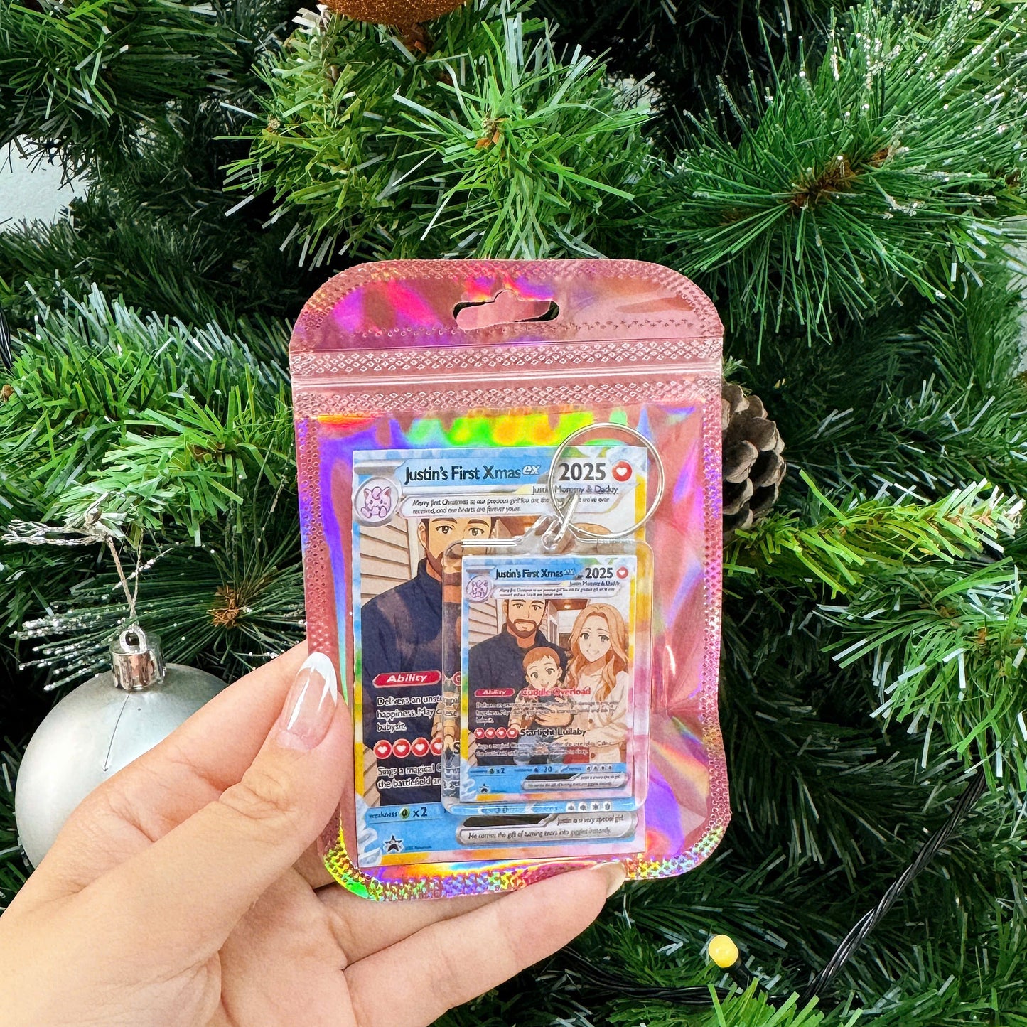 [ BUY 1 GET 1 FREE] Personalized PKM Family Photo Art Keychain
