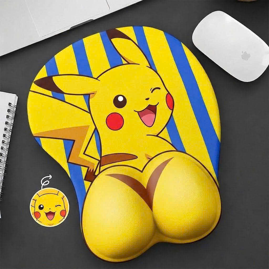 PKM 3D Ergonomic Wrist Funny Anime Inspired Monster Mousepad for Gaming & Office